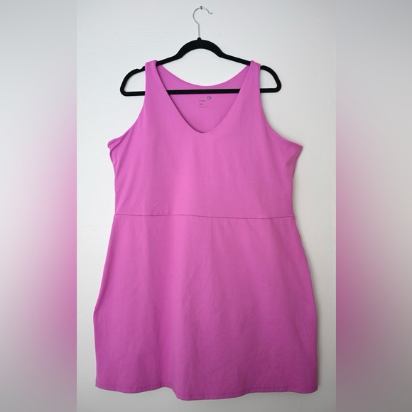 GAP Dresses & Skirts - GapFit Womens XXL Athletic Dress with Bike Shorts Pockets Bright Pink Tank NWOT